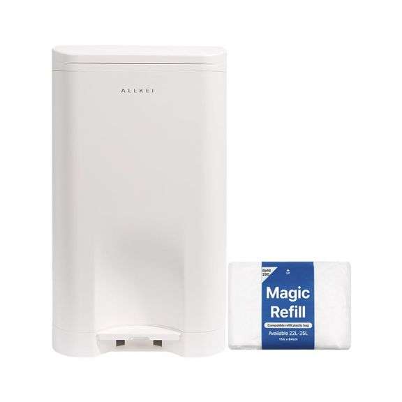 ALLKEI 29L Odor Control Trash Can Diaper Pail, Nappy Bin, Ad image