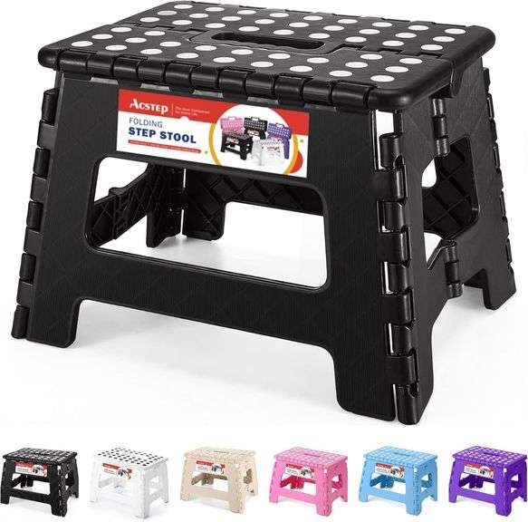 ACSTEP Folding Step Stool 9' Tall Kids Step Stool Holds Up t image