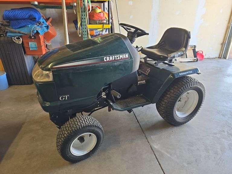 Craftsman GT Kohler 20 V-Twin Riding Lawn Mower w/ Front Blade and Mower Trailer image