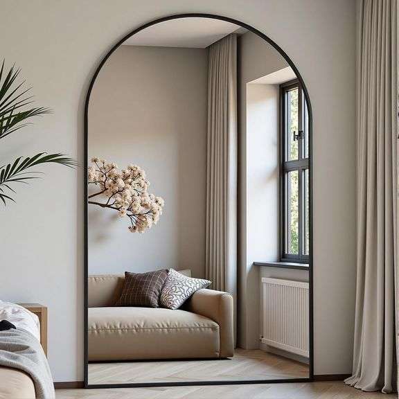 $181 Arched Full Length Mirror, 81"x41" Large Floor Mirror w image