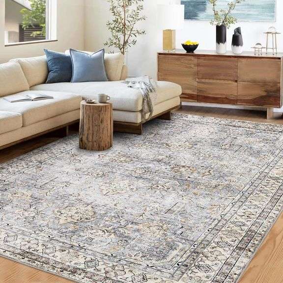 $222 Large Area Rug 10x13 Rugs for Living Room Vintage Rug M image