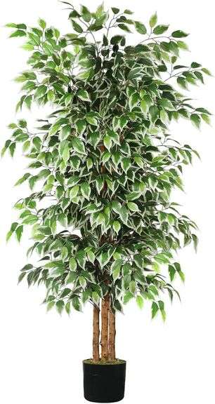 GTIDEA 6ft Artificial Tree Ficus, Tall Faux Trees Indoor wit image