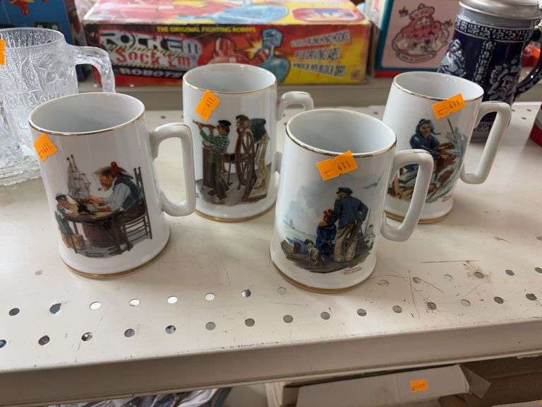 4 Norman Rockwell coffee cups image