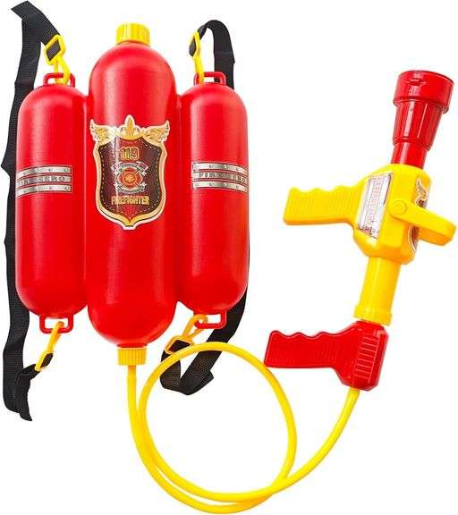 Firefighter Water Gun Backpack, Water Blaster Tank with Hose image