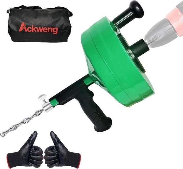 Drain Snake 50 Ft, Plumbing Snake for Sink and Drain Unblock image