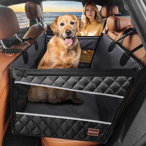 MIXJOY Dog Car Seat for Large Medium Dogs, Back Seat Extende image