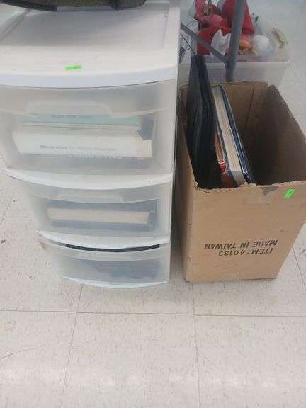 Plastic organizer w books/cords image