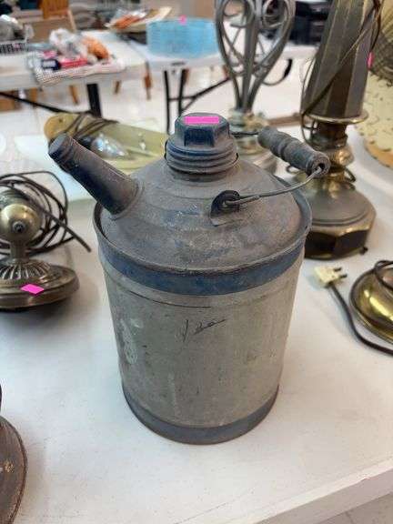 vintage galvanized oil or kerosene can image