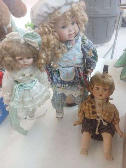 Box of porcelain dolls image