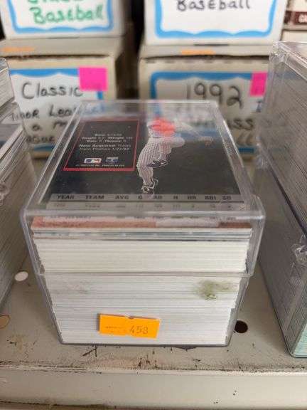 Small container of baseball cards image