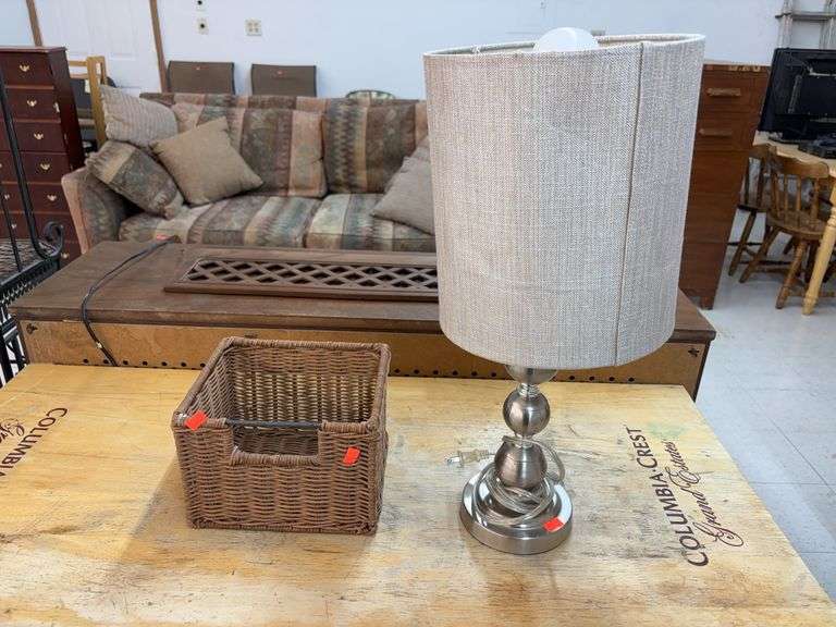 Lamp and wicker basket image