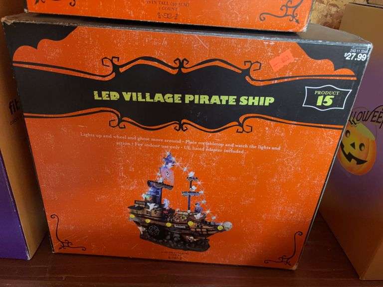Led village pirate ship  Halloween decoration image