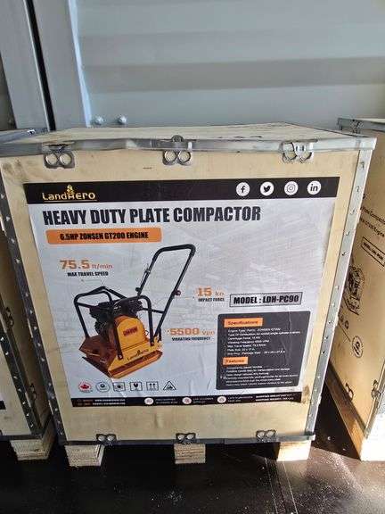 Land Hero 6.5 HP Heavy Duty Plate Compactor, Model: LDH-PC90 (NEW IN BOX) image