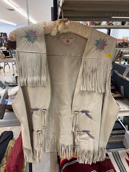 vintage leather vest size Large image