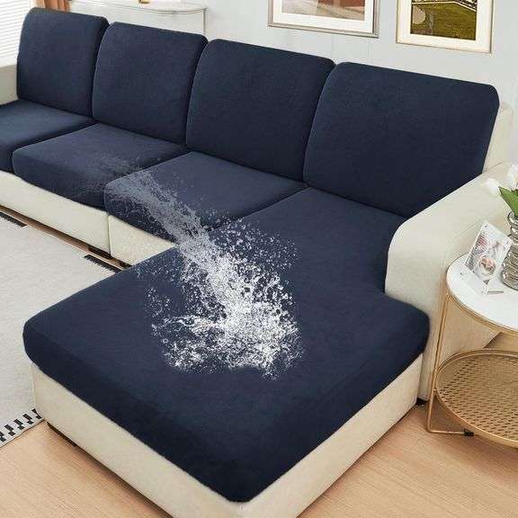 NAISI Waterproof Couch Cushion Covers Thick Velvet Fabric Wa image