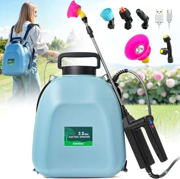 3.2 Gallon Battery Powered Backpack Sprayer, Upgraded Electr image