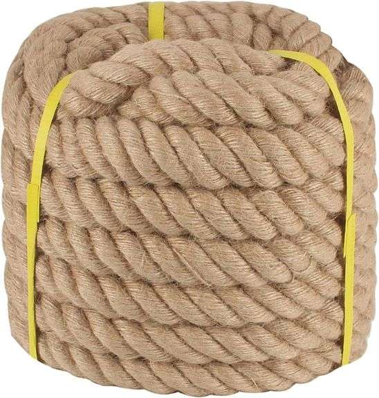Twisted Manila Rope 1-1/2 in x 50 ft Natural Thick Hemp Rope image