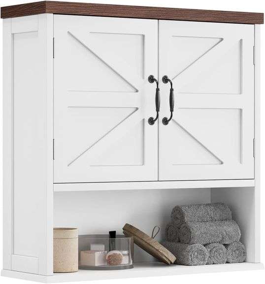 Smuxee Farmhouse Wall Mounted Cabinet with Adjustable Shelf, image