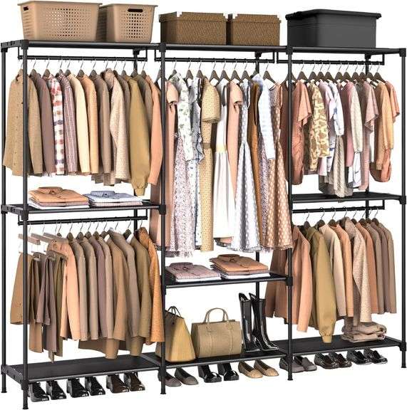 Clothes Rack, Portable Closet, 80.7 Inch Extra Large Capacit image