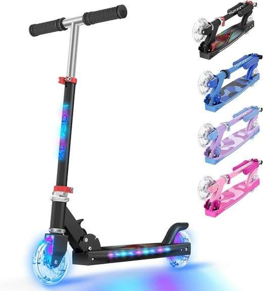 TONBUX Scooters for Kids 5-12, 2 Wheel Scooters with Cool Li image