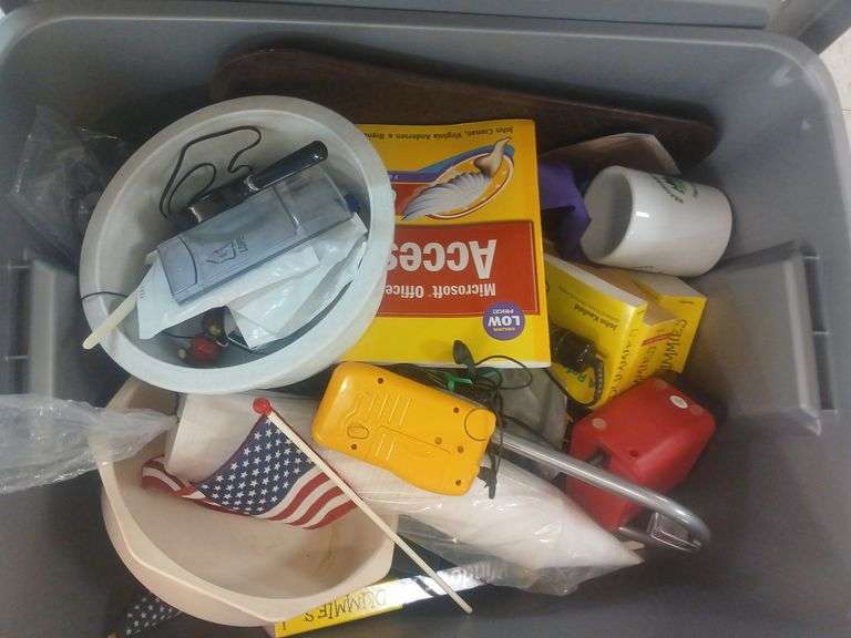 Bin of office supplies image