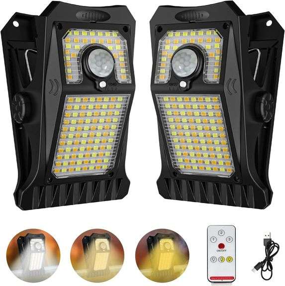 Tryme 118Leds Solar Lights Outdoor Clip Motion Sensor Lights image