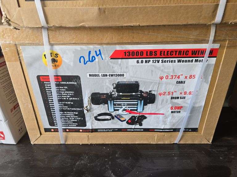 ATS Power 13,000 Lb. Electric Winch, Model: LDH-EW1300 (NEW IN BOX) image