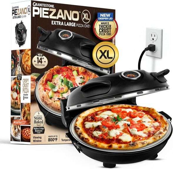 $160 PIEZANO XL 14 Inch Extra Large Crispy Crust Pizza Oven image