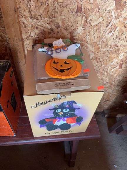 Fiber optic black cat and other  Halloween decoration image