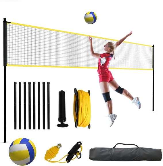 Garvee Portable 32FT Volleyball Net Set, Adjustable Height O image