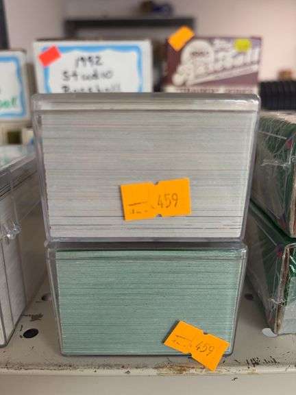 Two small containers of baseball cards image