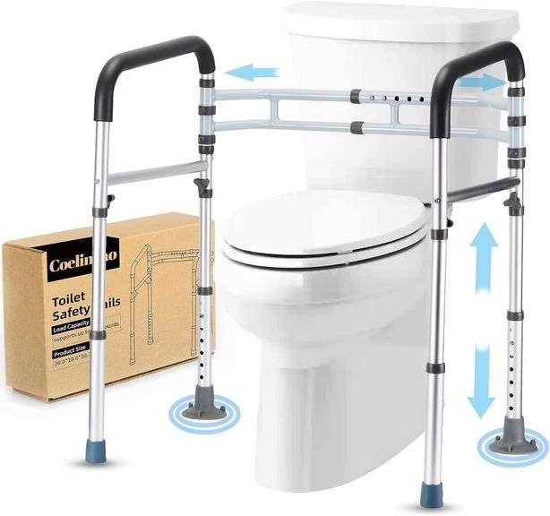 Toilet Safety Rail - Adjustable Detachable Medical Safety Fr image