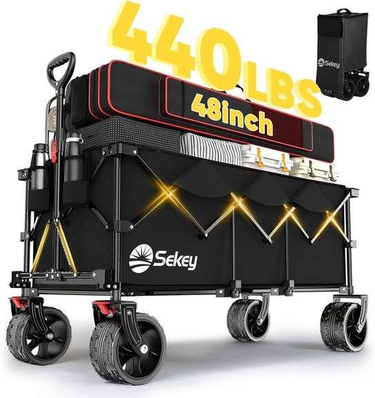 $140 Sekey 48'L Collapsible Foldable Extended Wagon with 440 image