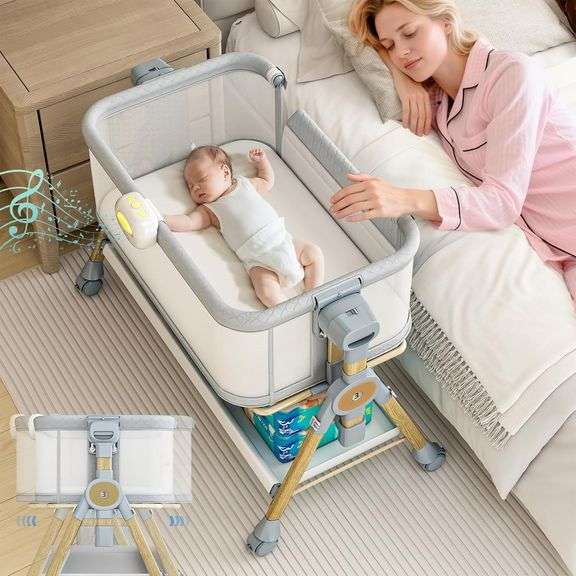 $112 3 in 1 Baby Bassinet Bedside Sleeper, Rocking Bassinet image