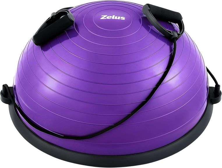 ZELUS Balance Ball Trainer with Resistance Bands and Foot Pu image