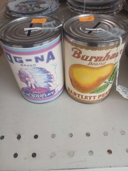 2 Vintage tin can banks image