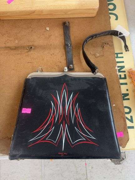 2 pin-striped handbags image