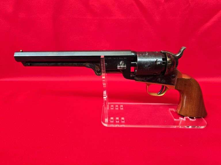 Hege Uberti Reproduction 1851 Colt Navy Cal. 36 Black Powder Pistol w/ Wood Case and Accessories image