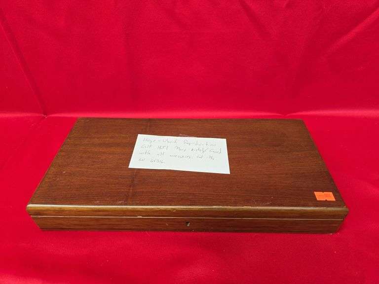 Hege Uberti Reproduction 1851 Colt Navy Cal. 36 Black Powder Pistol w/ Wood Case and Accessories image