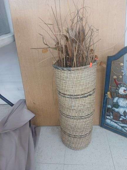 Wicker basket decor. image