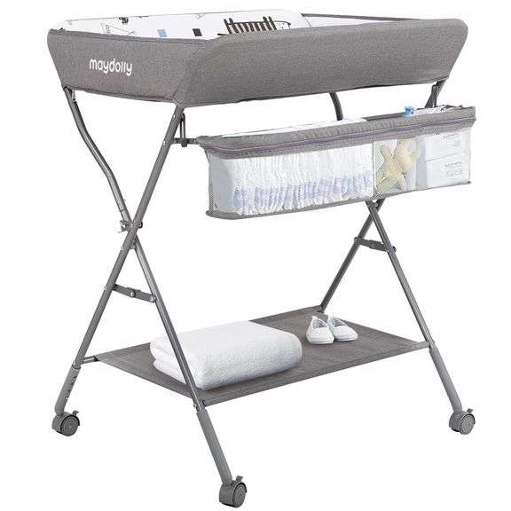 Baby Changing Table with Wheels, Maydolly Portable Adjustabl image