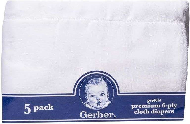 Gerber Prefold Premium 6-Ply Cloth Diapers, 5-Pack image