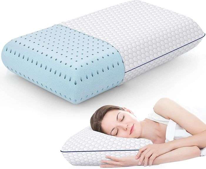 Memory Foam Pillows for Side, Back and Stomach Sleepers, Bed image