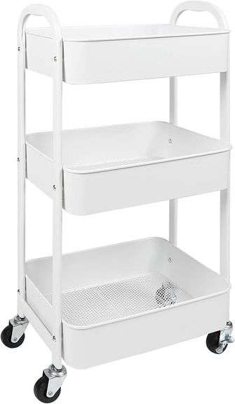 MAX Houser 3-Tier Rolling Utility Cart with Caster Wheels,Ea image