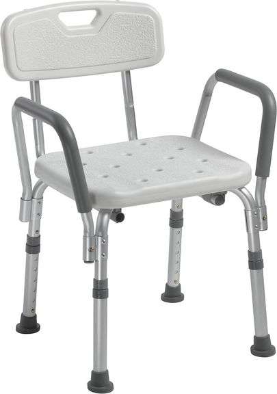 Drive Medical 12445KD-1 Shower Chair with Back and Padded Ar image