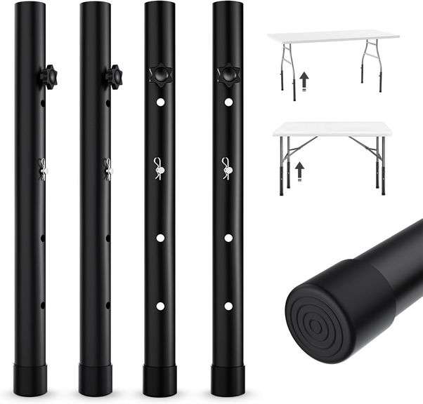 Table Leg Extensions for Straight/Bent Folding Tables, Metal image