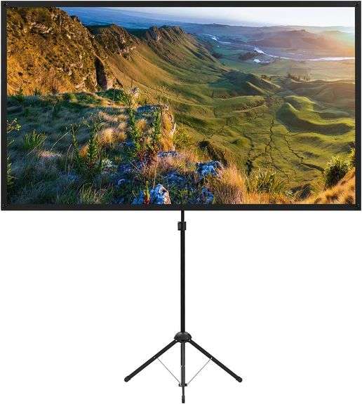 Projector Screen with Stand, 100 Inch Outdoor Projection Scr image