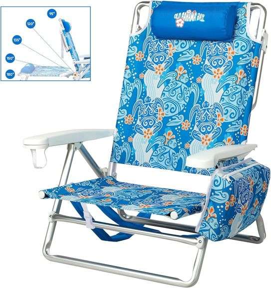 Old Bahama Bay Reclining Beach Chair Backpack 5-Position Lay image