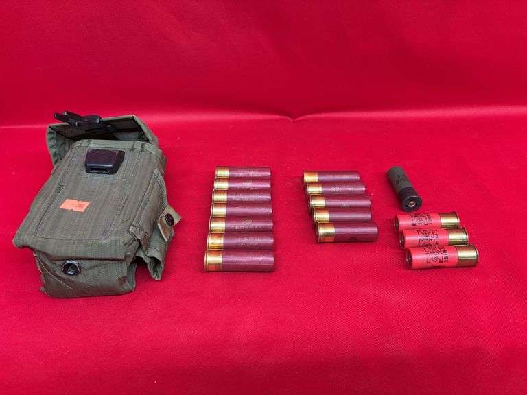 green nylon ammo pouch with multiple different buck shots image