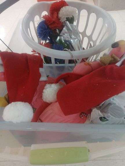 Bins with Christmas decorations image